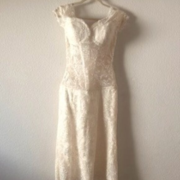 Stunning lace Pronovias Wedding or rehearsal dress! - Picture 1 of 9